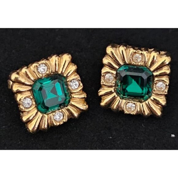 Ann Taylor Gold-Tone Bracelet w/ Emerald Green Glass Stone + Earrings ***READ*** - Picture 6 of 6